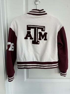 A&M Maroon & White Varsity Jacket